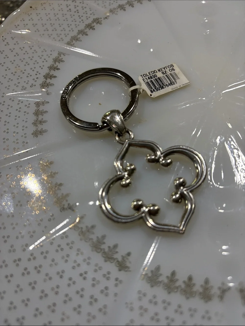 Brighton Toledo Silver Quatrefoil Key Chain